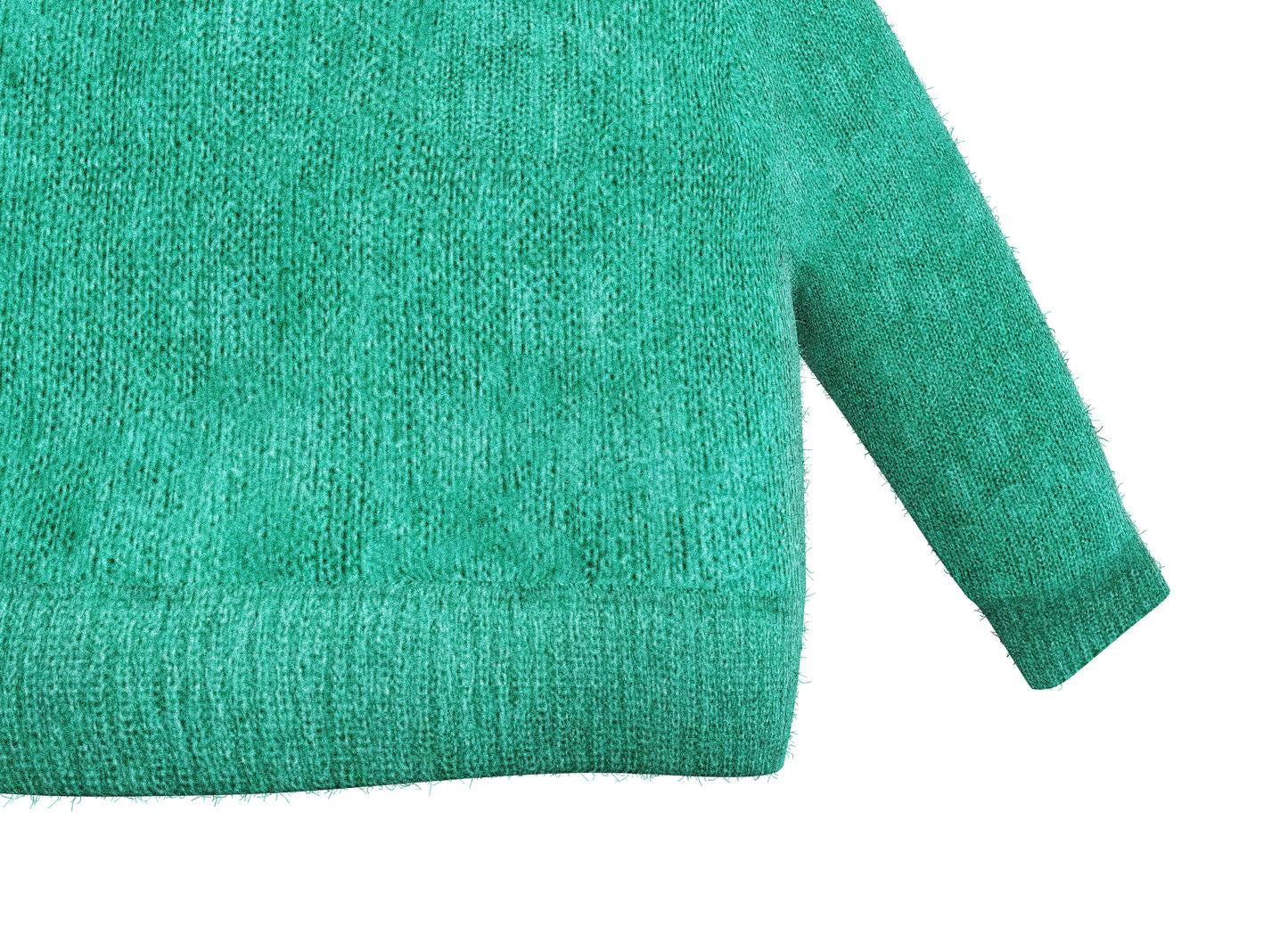 Cropped Mohair Knit Wool Sweater