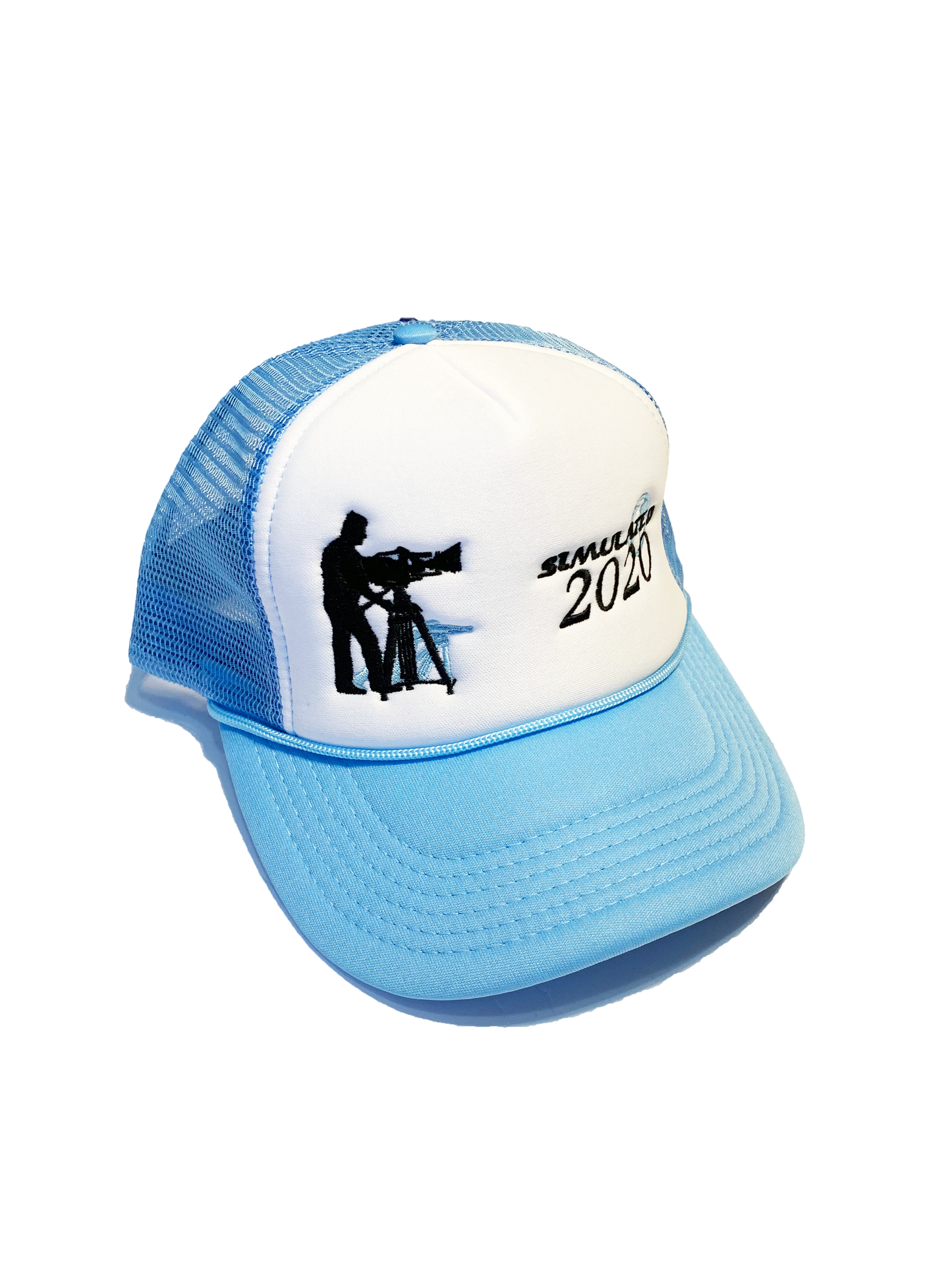 Simulated Retreat Trucker Hat Sky Blue
