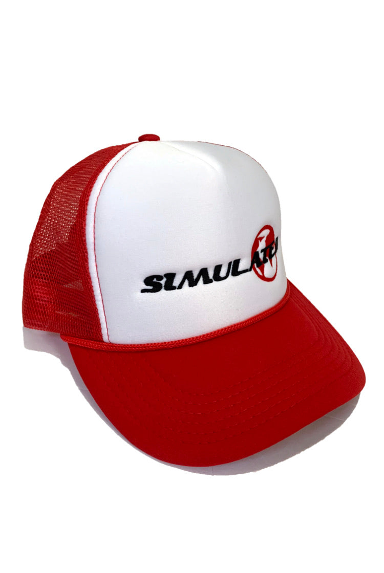 Simulated Trucker Hat Red